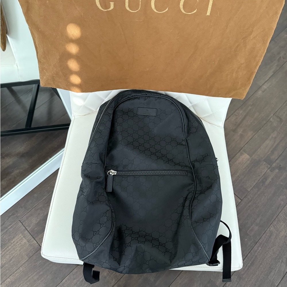 Gucci Black Patterned Backpack - image 1